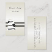 エレガントスタイリッシュモダンストライプの，ケーキ 名刺 (正面/裏面)