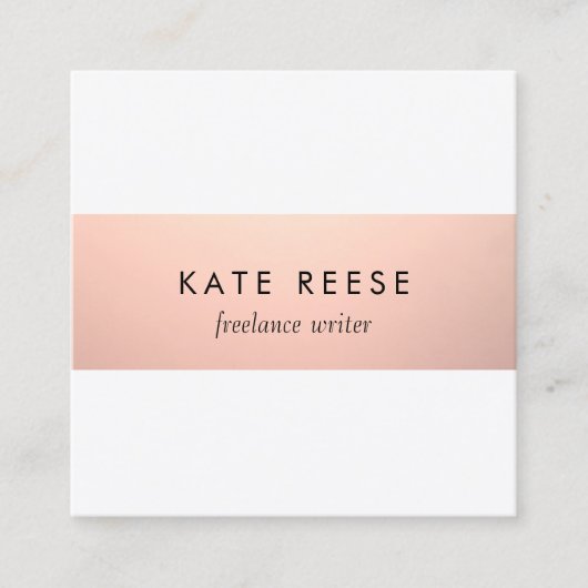 エレガントスタイリッシュモダンバラ金ゴールドストライプ スクエア名刺 (正面)