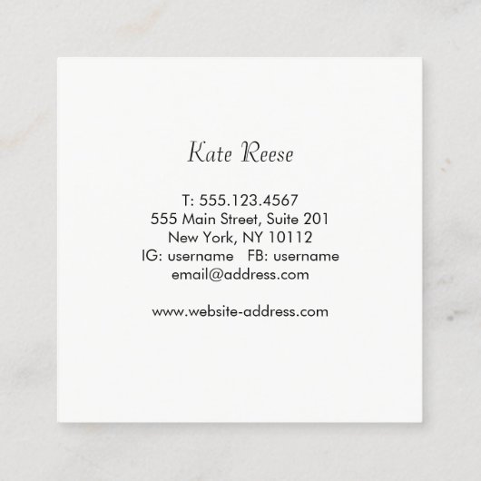 エレガントスタイリッシュモダンバラ金ゴールドストライプ スクエア名刺 (裏面)