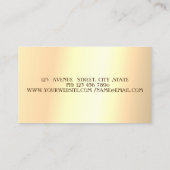 エレガントスタイリッシュモダンフェイク金ゴールドグリッター 名刺 (裏面)