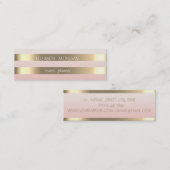 エレガントスタイリッシュモダンフェイク金ゴールドストライプの,ピンク スキニー名刺 (正面/裏面)
