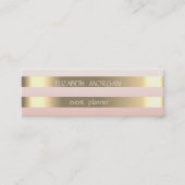 エレガントスタイリッシュモダンフェイク金ゴールドストライプの，ピンク スキニー名刺 (正面)