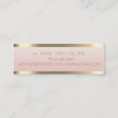 エレガントスタイリッシュモダンフェイク金ゴールドストライプの,ピンク スキニー名刺 (裏面)