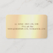 エレガントスタイリッシュモダンフェイク金ゴールドストライプの,花 名刺 (裏面)