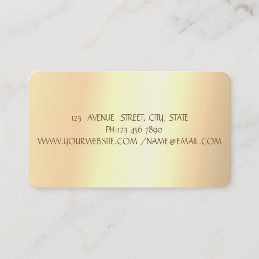 エレガントスタイリッシュモダンフェイク金ゴールドストライプの，花 名刺 (裏面)