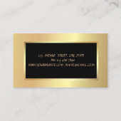 エレガントスタイリッシュモダンフェイク金ゴールドストライプ 名刺 (裏面)