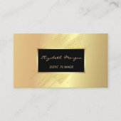 エレガントスタイリッシュモダンフェイク金ゴールドストライプ 名刺 (正面)