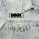 エレガントスタイリッシュモダンフレーム、緑ストライプ色 名札 (インサイチュ)