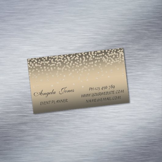 エレガントスタイリッシュモダン光沢の箔コンフェッティダイヤモンド マグネット名刺 (インサイチュ)