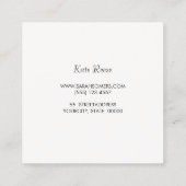 エレガントスタイリッシュモダン白フェイク銀ストライプの スクエア名刺 (裏面)