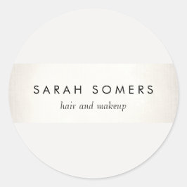 エレガントスタイリッシュモダン白フェイク銀ストライプの ラウンドシール