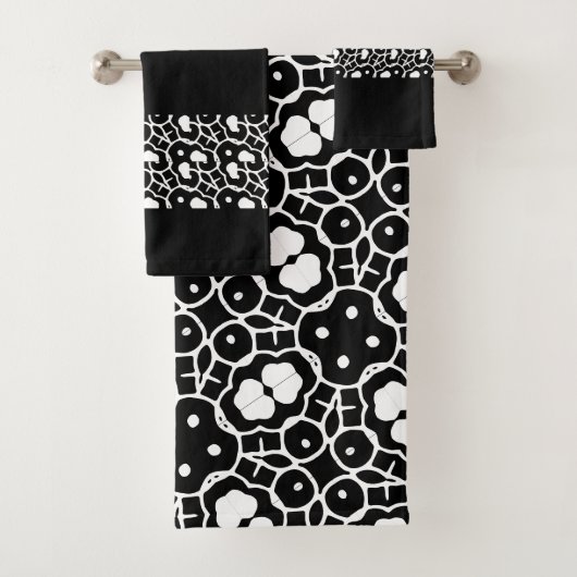 エレガントスタイリッシュモダン白黒バスルームBa バスタオルセット (インサイチュ)
