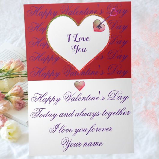 エレガントスタイリッシュモダン赤いハート シーズンカード