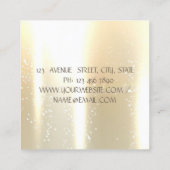 エレガントスタイリッシュモダン金ゴールドグリッターフェイクー スクエア名刺 (裏面)