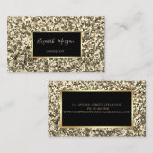 エレガントスタイリッシュモダン金ゴールドグリッター,フレーム 名刺 (正面/裏面)