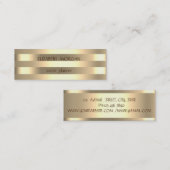 エレガントスタイリッシュモダン金ゴールドストライプの スキニー名刺 (正面/裏面)