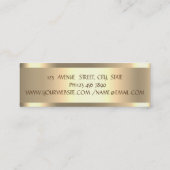 エレガントスタイリッシュモダン金ゴールドストライプの スキニー名刺 (裏面)