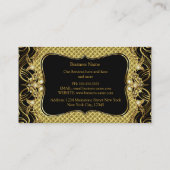エレガントスタイリッシュモダン金ゴールド・ブラック・デザイナ 名刺 (裏面)