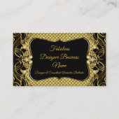 エレガントスタイリッシュモダン金ゴールド・ブラック・デザイナ 名刺 (正面)