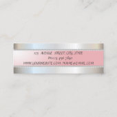 エレガントスタイリッシュモダン銀ストライプ銀 スキニー名刺 (裏面)