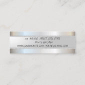 エレガントスタイリッシュモダン銀 スキニー名刺 (裏面)