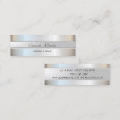 エレガントスタイリッシュモダン銀 スキニー名刺 (正面/裏面)