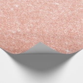 エレガントスタイリッシュモダン銅バラ金ゴールドグリッター ラッピングペーパー (角)