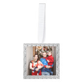 エレガントスタイリッシュモダン3家族の写真クリスマス キューブオーナメント (正面)