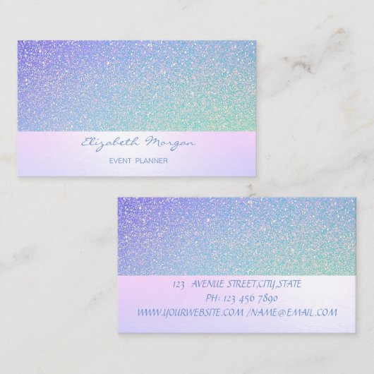 エレガントスタイリッシュモダン,,キラキラ 名刺 (正面/裏面)