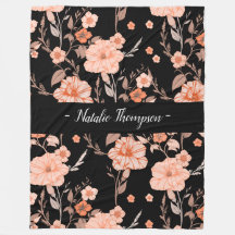 エレガントスタイリッシュモノグロムlブラックパターンフローラ