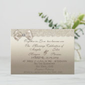 エレガントスタイリッシュレース、ボウ結婚式招待状 招待状 (スタンド正面)