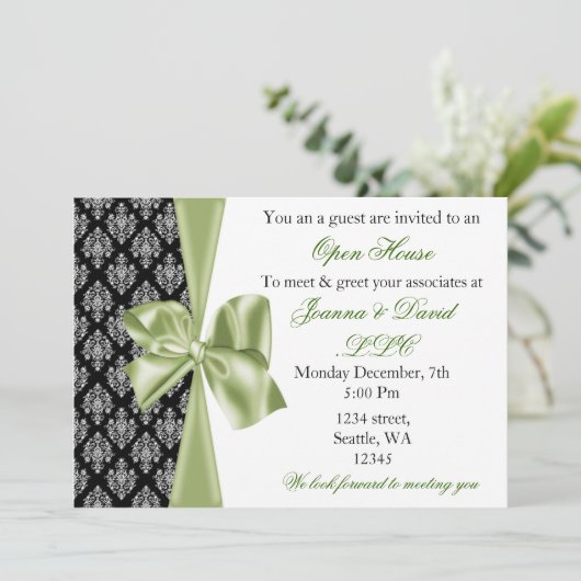 エレガントスタイリッシュ企業の招待状 招待状 (スタンド正面)