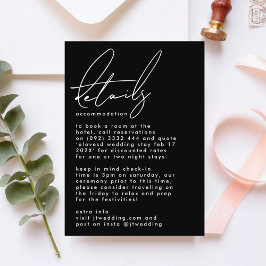 エレガントスタイリッシュ名前をカスタムする結婚白黒 エンクロージャーカード