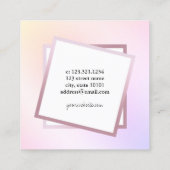 エレガントスタイリッシュ幾何ホログラフィックヘアスタイリスト スクエア名刺 (裏面)