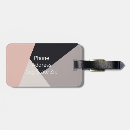 エレガントスタイリッシュ幾何色ブロック ラゲッジタグ (裏面横)