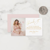 エレガントスタイリッシュ感謝してい金ゴールドのシャワー写真 ノートカード (正面/裏面インサイチュ)