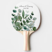 エレガントスタイリッシュ水色結婚葉 卓球ラケット (正面)