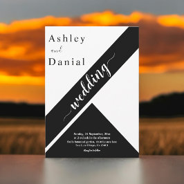 エレガントスタイリッシュ白モダン結婚の 招待状