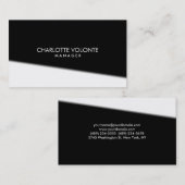 エレガントスタイリッシュ白黒プロフェッショナル 名刺 (正面/裏面)