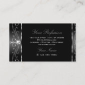 エレガントスタイリッシュ白黒銀華美縁ど 名刺 (裏面)