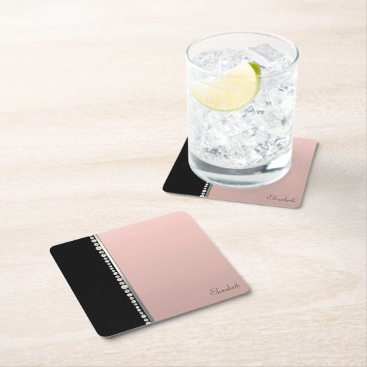 エレガントスタイリッシュ真珠 スクエアペーパーコースター (インサイチュ)