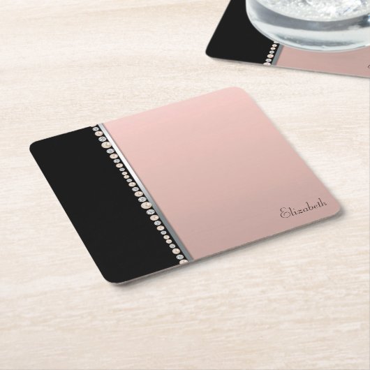 エレガントスタイリッシュ真珠 スクエアペーパーコースター (アングル)