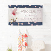 エレガントスタイリッシュ紙吹雪、マグノリア結婚のバナー 横断幕 (インサイチュ)