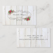 エレガントスタイリッシュ素朴シック、花、木の質感 名刺 (正面/裏面)