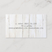 エレガントスタイリッシュ素朴シック、花、木の質感 名刺 (裏面)