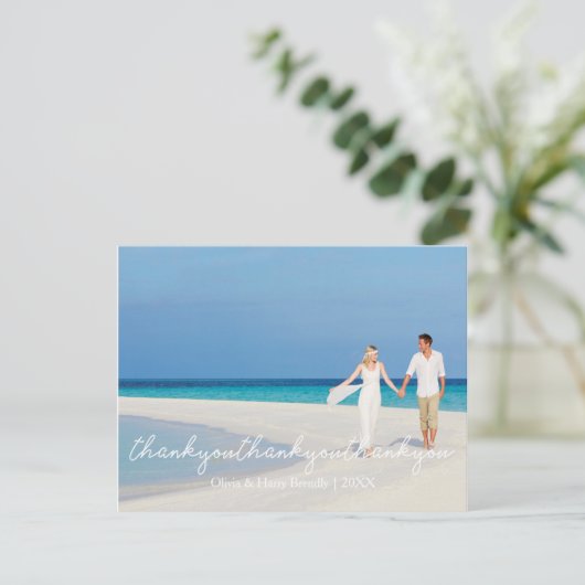 エレガントスタイリッシュ結婚お礼葉書 ポストカード (スタンド正面)