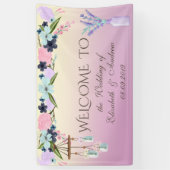 エレガントスタイリッシュ結婚フローラのバナー 横断幕 (縦)