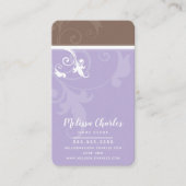 エレガントスタイリッシュ葉薄紫 名刺 (正面)