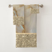 エレガントスタイリッシュ金ゴールドカラフルグリッター バスタオルセット (インサイチュ)