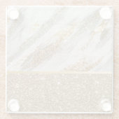 エレガントスタイリッシュ金ゴールドグリッター ガラスコースター (裏面)